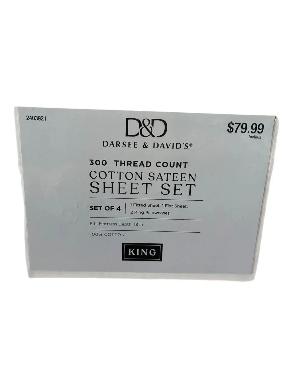 Darsey & David's King Cotton Sheet Set - Cream